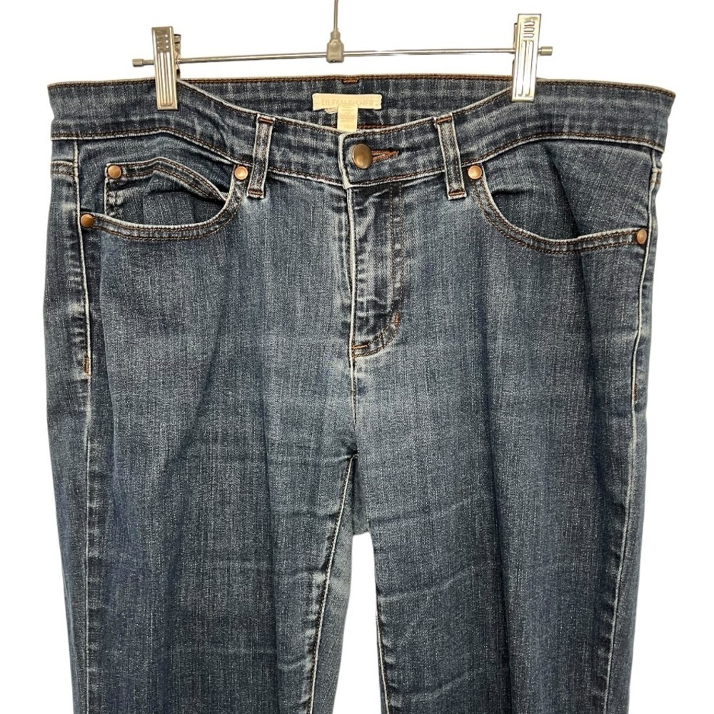 Eileen Fisher Mid Rise Dark Wash Stretch Denim Classic Skinny Jeans Women’s 10 - Picture 4 of 13